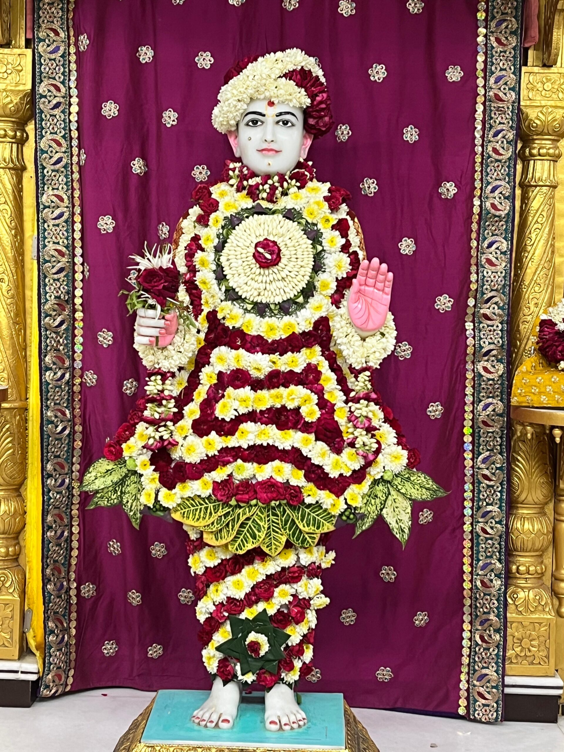 વિશ્વ પર્યાવરણ દિવસે શ્રી સ્વામિનારાયણ ભગવાનને સપ્તરંગી ફૂલોનો કલાત્મક શણગાર ધરાવવામાં આવ્યા.*