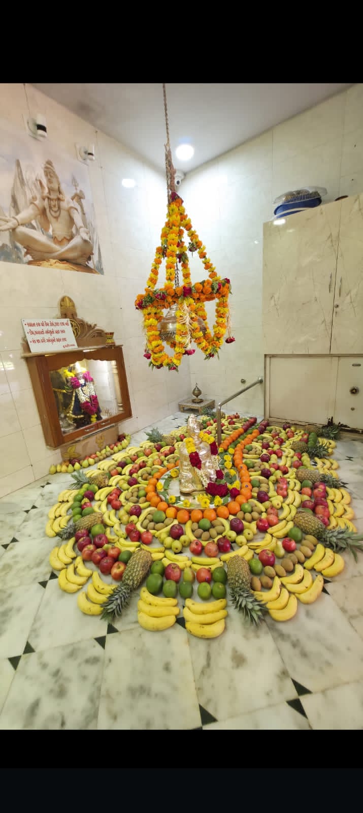 ચંદ્રમૌલેશ્વર મહાદેવ સેક્ટર.2 બી.. માં પવિત્ર શ્રાવણ માસ નિમિત્તે ફળોનો શણગાર કરવામાં આવ્યો હતો.