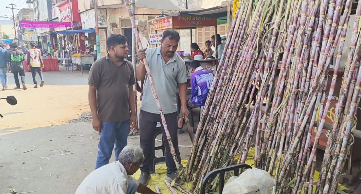 ઉતરાણ પર્વે આદિવાસી ઓમાં મામાં ભાણેજ ને શેરડીનું દાન આપવાની અનોખી પ્રથા